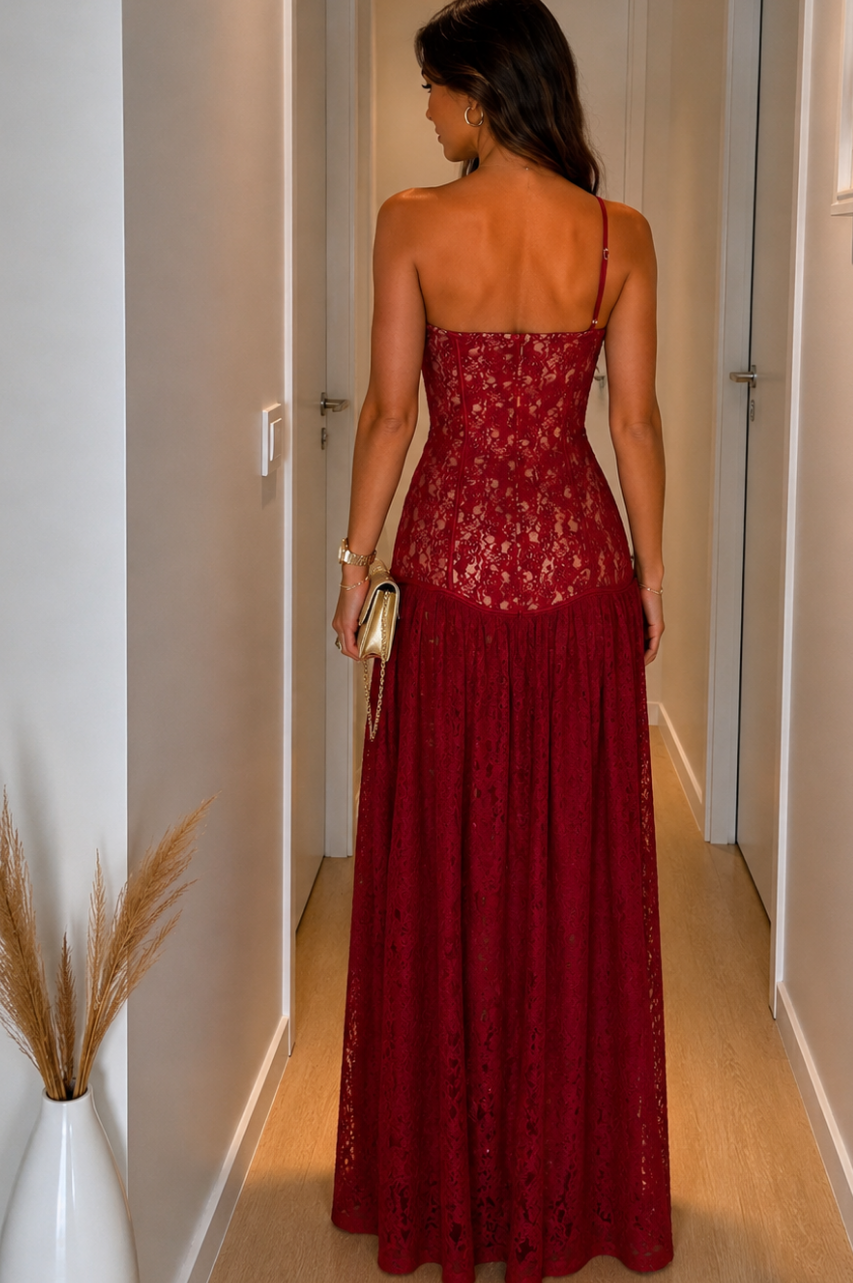 Tabitha Vestido Largo Rojo
