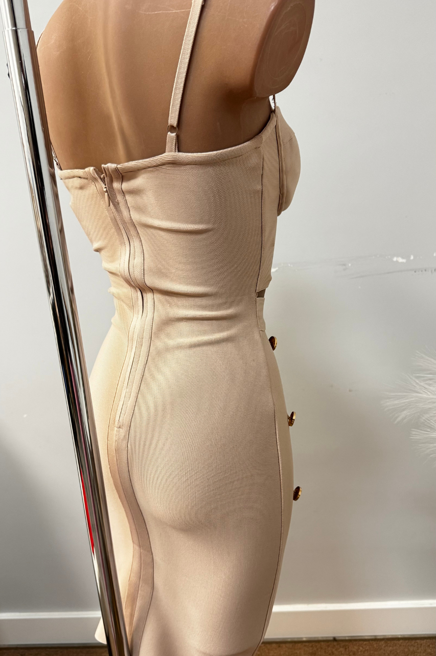 Vestido Bandage Llera Color Beige