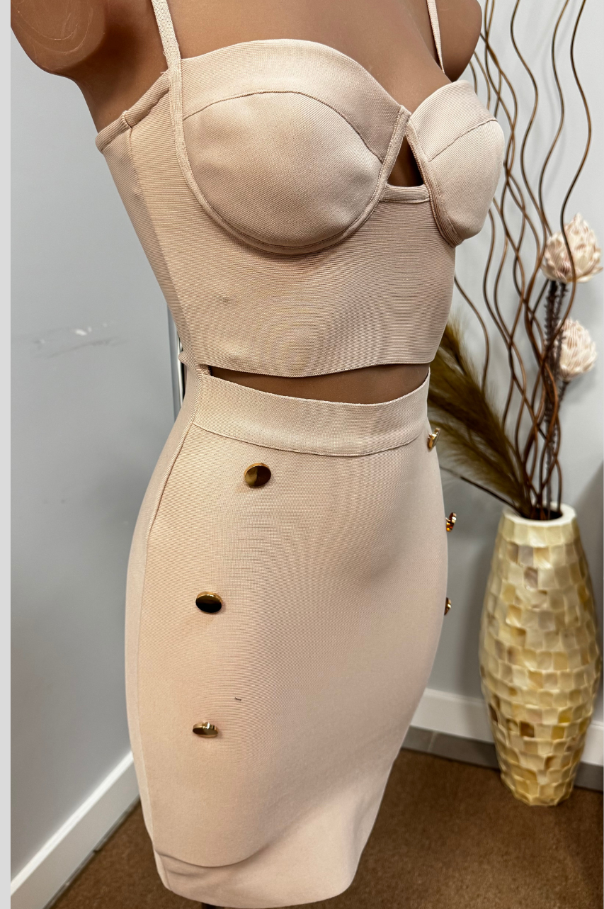 Vestido Bandage Llera Beige