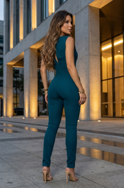 Keila Mono Largo Petróleo con detalle de hebilla dorada