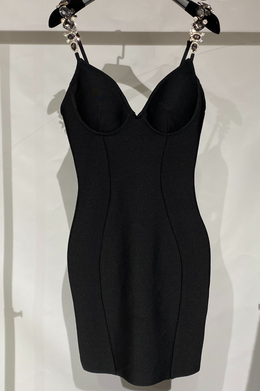 Vestido Flora – Elegancia en Bandage con Tirantes Joyas