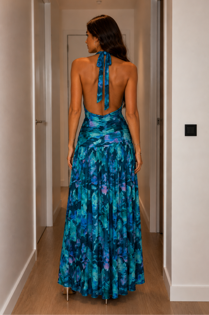 Vestido Largo Sonia Color Azul