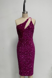 Vestido Clara Asimétrico  Midi de terciopelo con lentejuelas