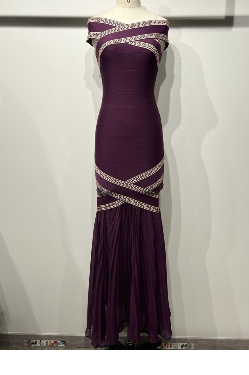 Vestido Bandage Sofía Largo Morado