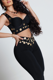 Zoe Conjunto Negro de Top y Pantalón