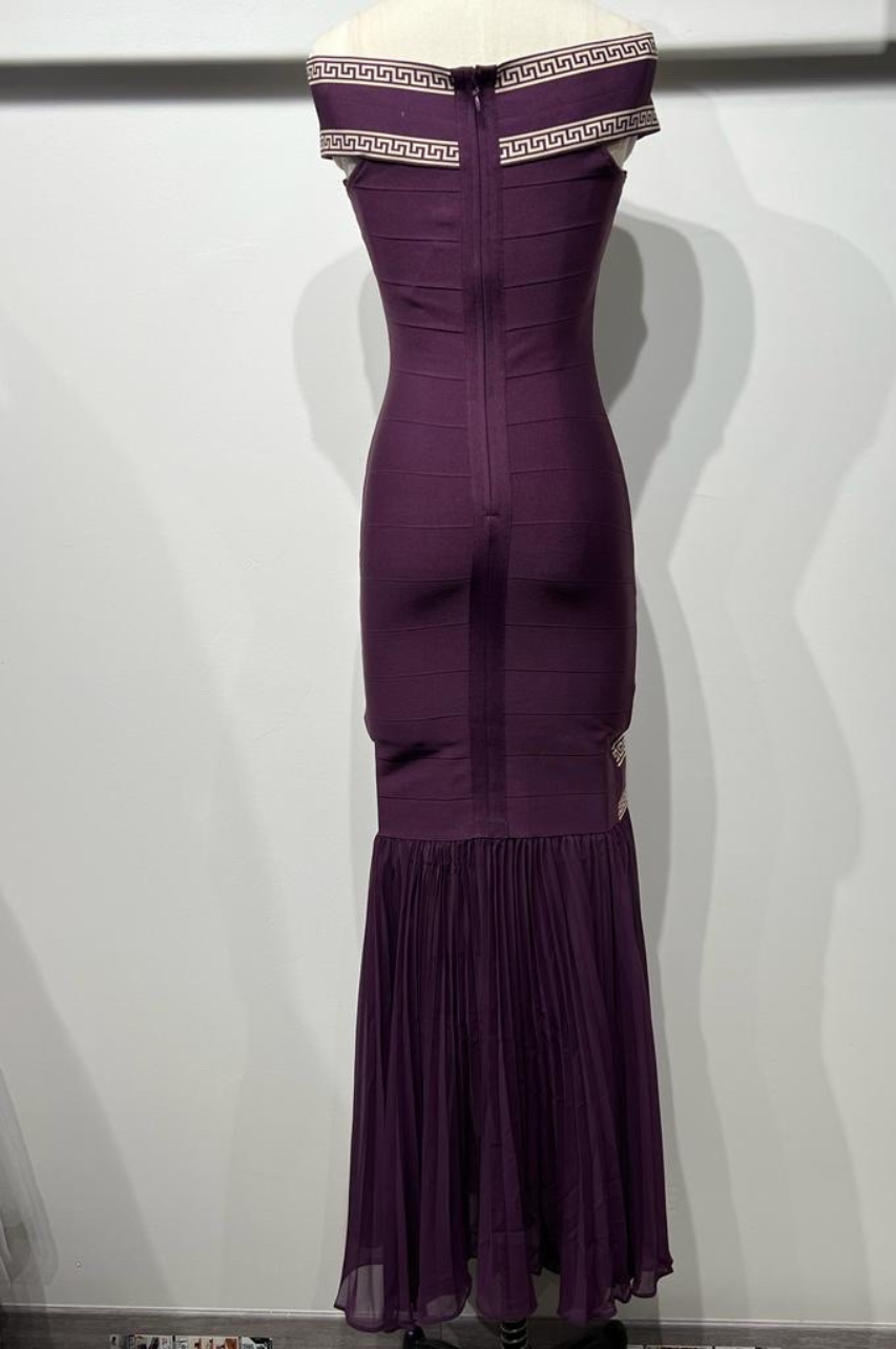 Vestido Bandage Sofía Largo Morado