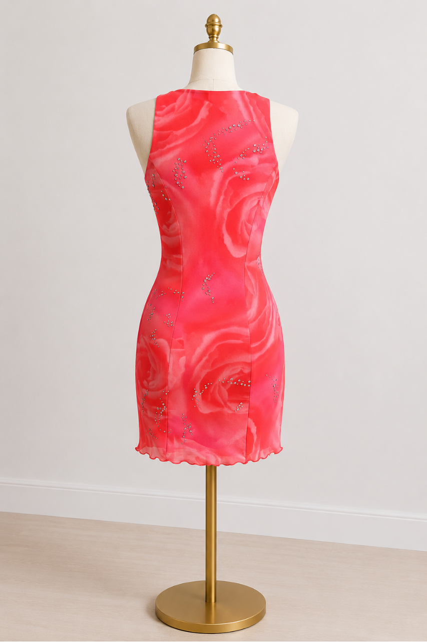 Vestido Carla Color Rosado Escote Drapeado