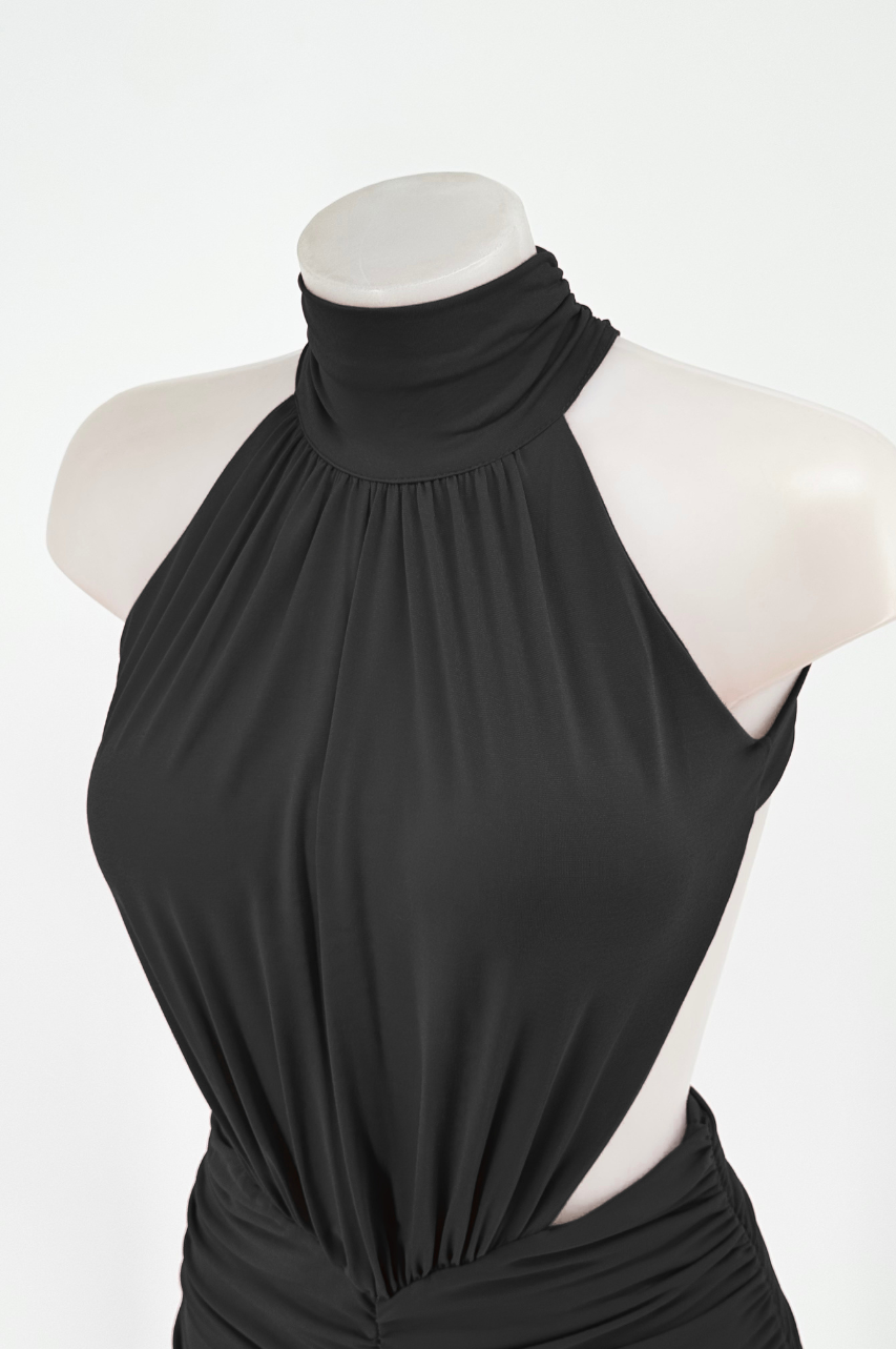 Vestido Vania Negro Espalda Descubierta