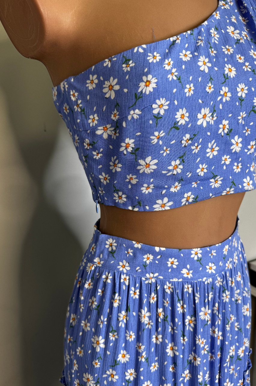 Conjunto Lívia Azul de falda Larga y Top