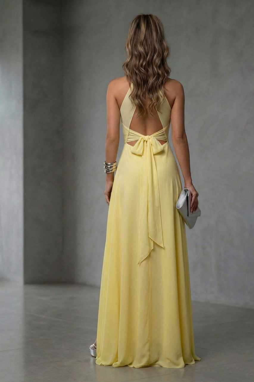 Vestido Largo Claudia Amarillo