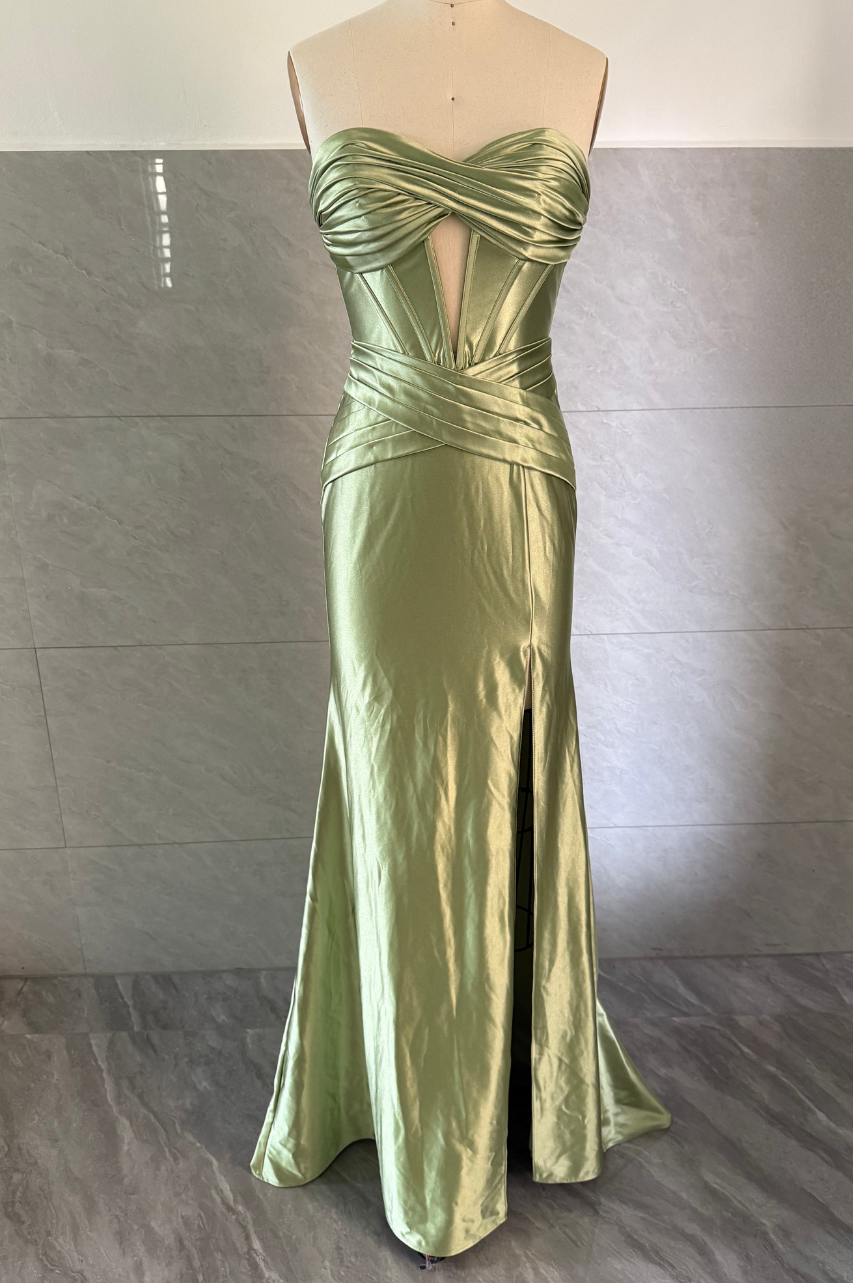 Alina Vestido Largo Verde Claro