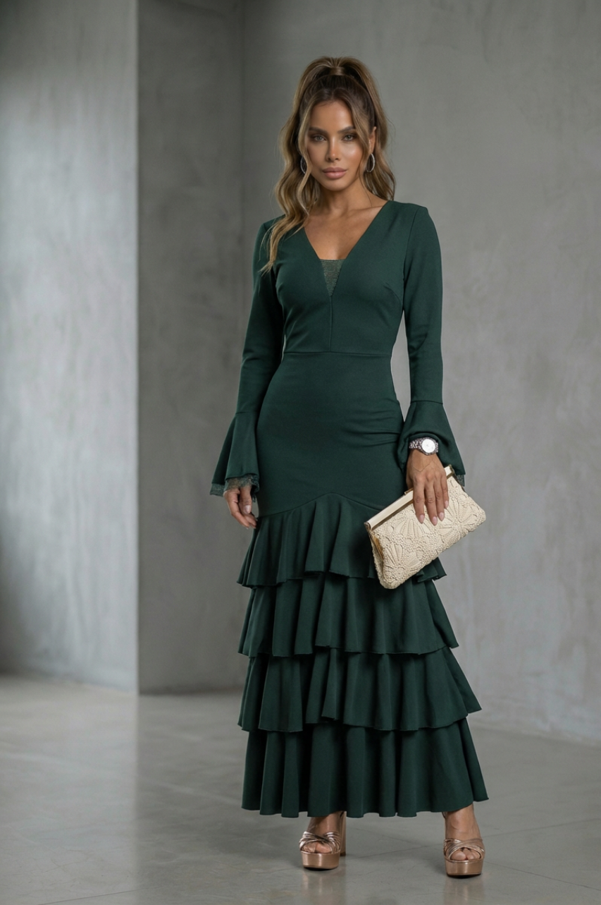 Traje Flamenca Teresa Verde