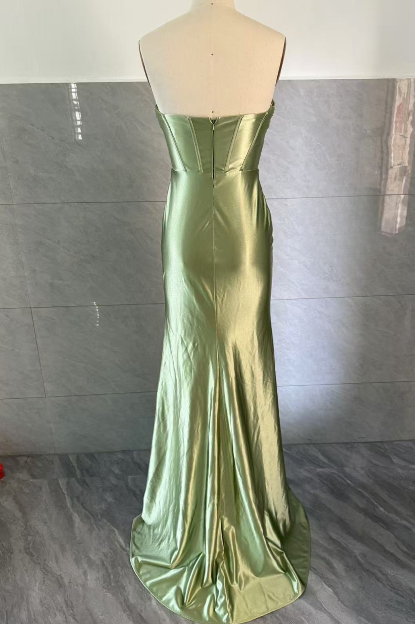 Alina Vestido Largo Verde Claro