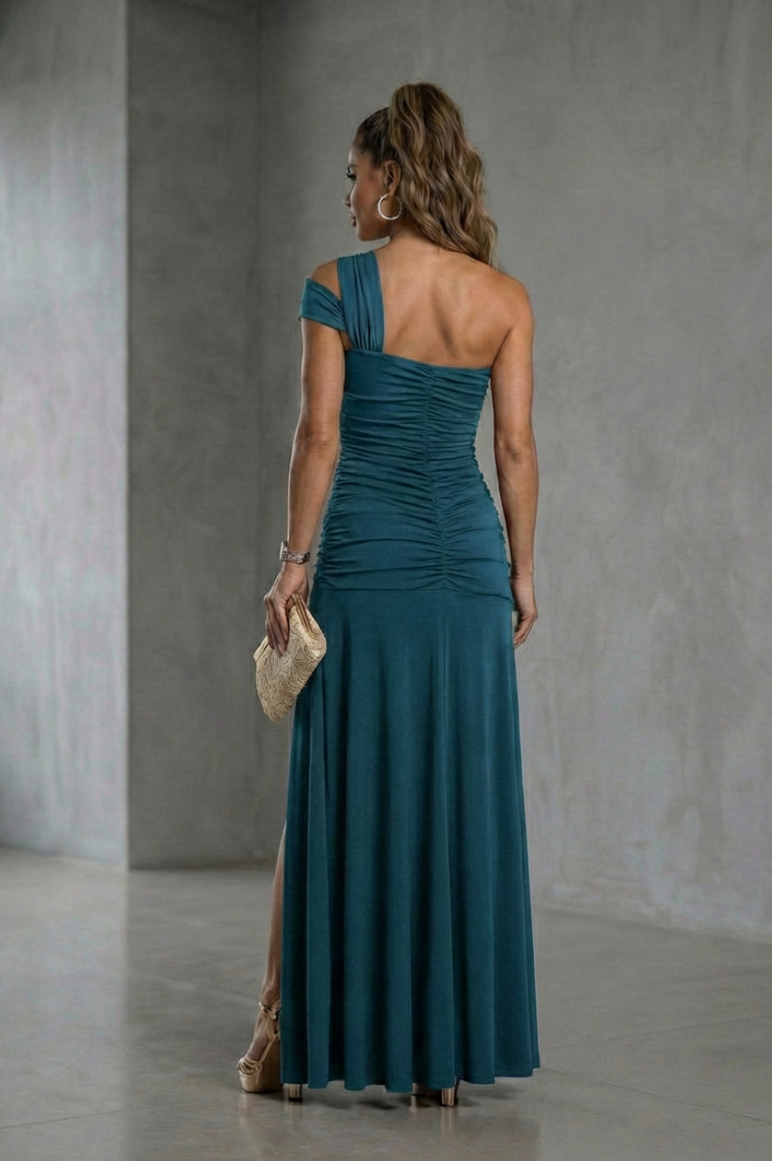Vestido Mel Largo Petróleo