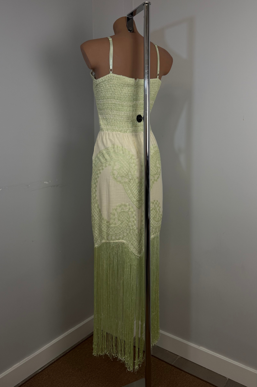 Vestido Vera de Flecos Color Verde