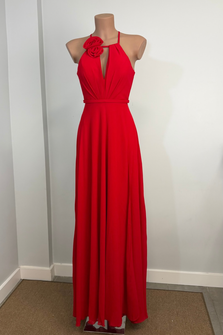 Vestido Largo Claudia Rojo