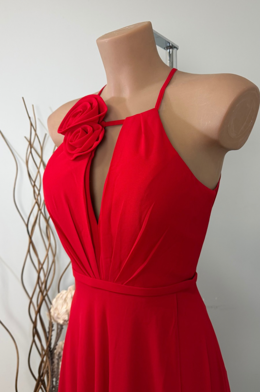 Vestido Largo Claudia Rojo