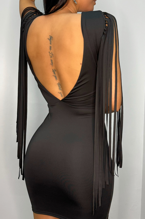 Vestido Corto Belinda Negro con escote