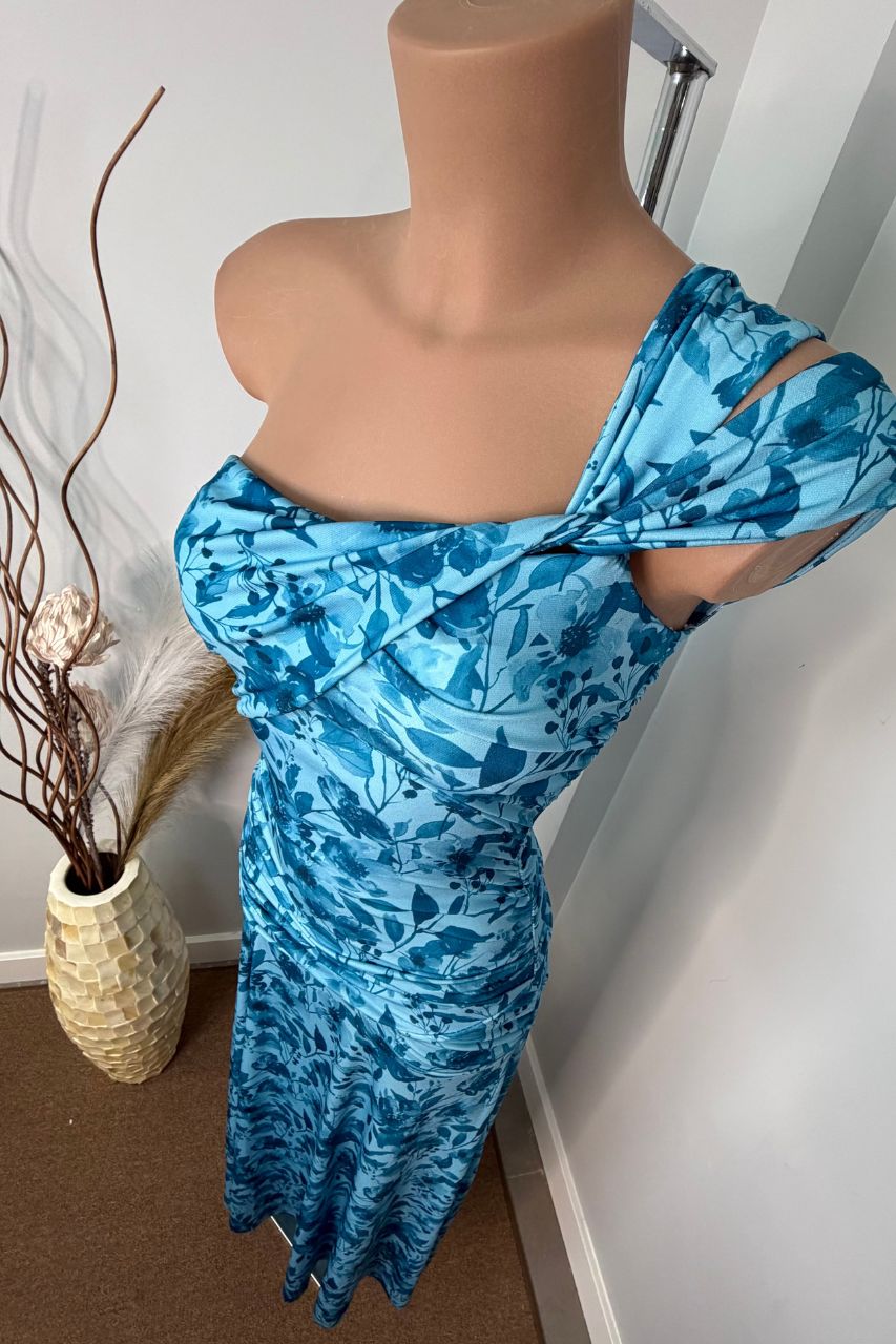 Vestido Largo Mel estampado azul