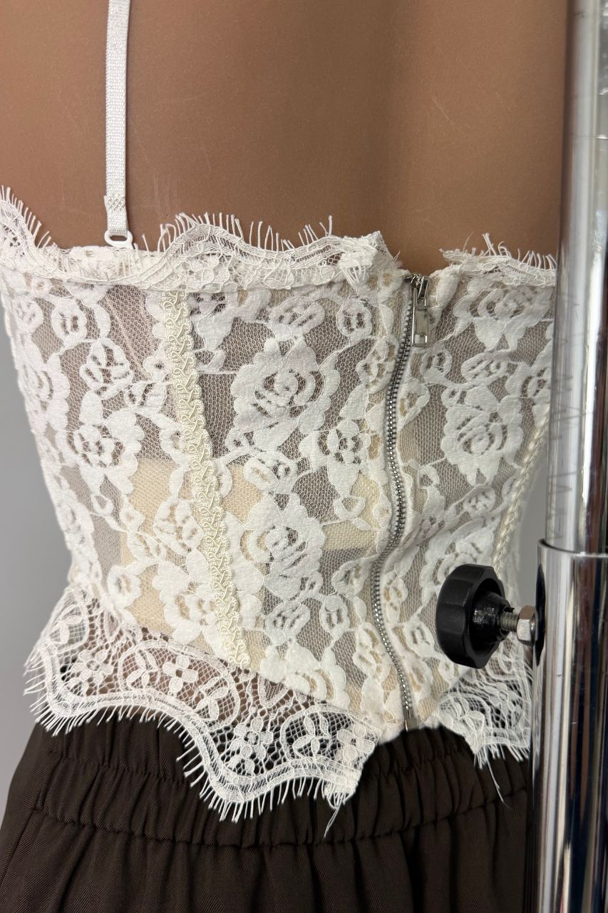 Top Fátima Encaje Crema
