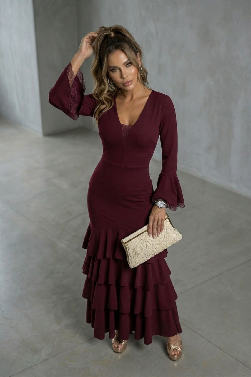 Traje Flamenca Teresa Vino
