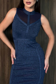 Vestido Bandage Odalis Azul con transparencias
