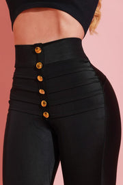 Pantalón Mireya Negro con detalle de botones