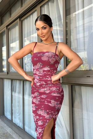 Vestido Tamara Estampado con tirantes y escote