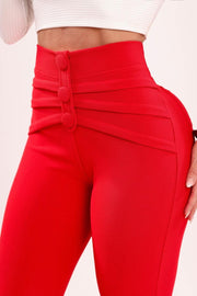Pantalón Rossi Rojo con detalle de botones