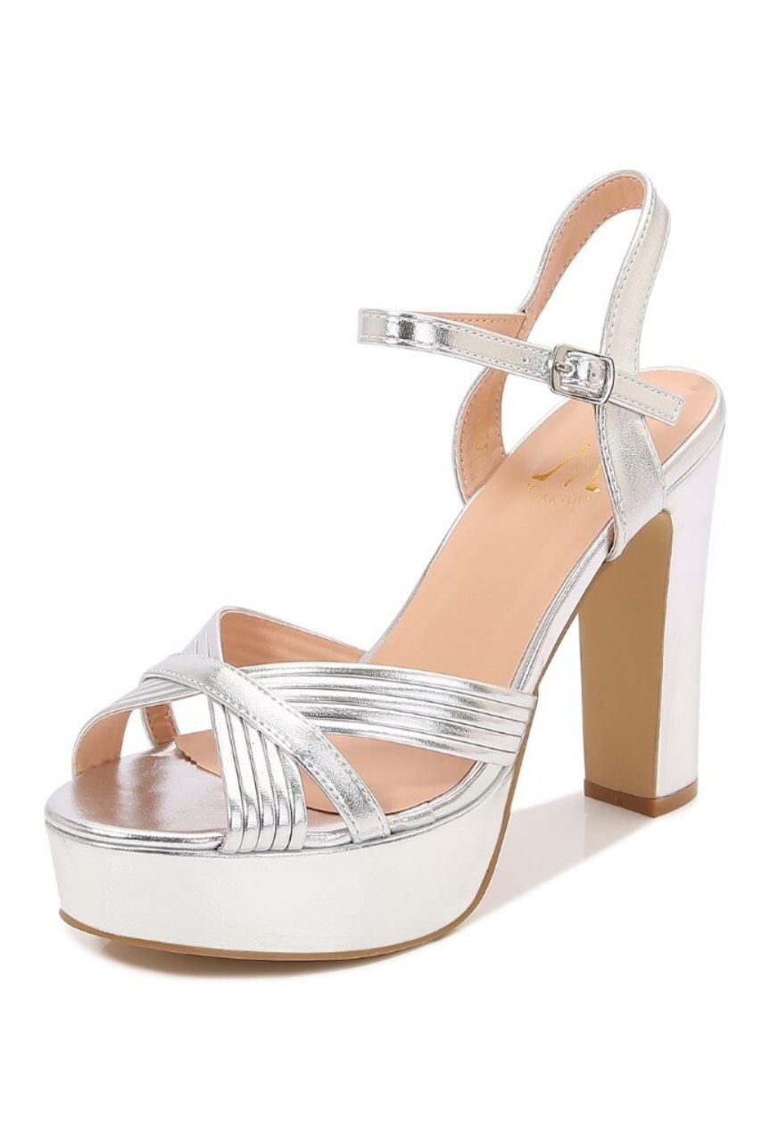 Zapatos Soledad Plateado de tacón