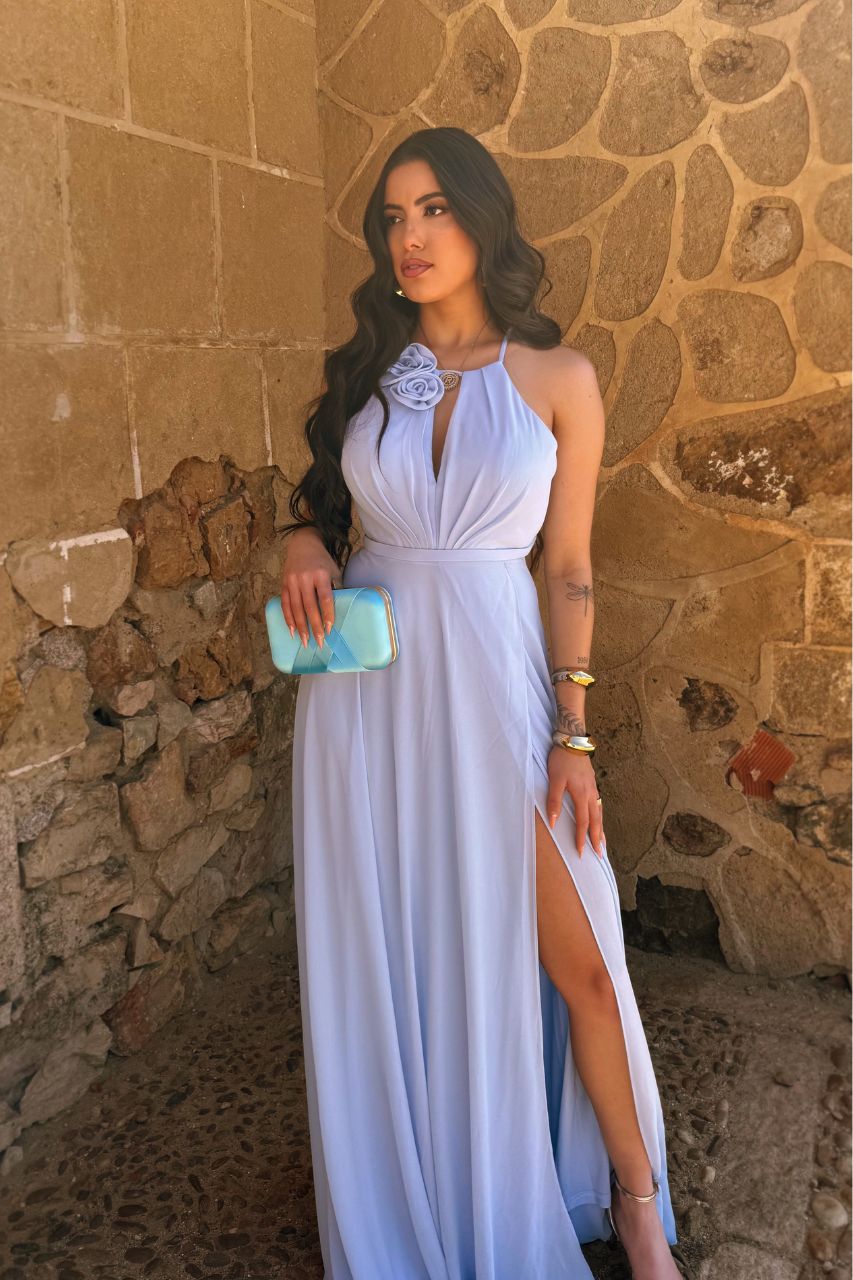 Vestido Largo Claudia Azul