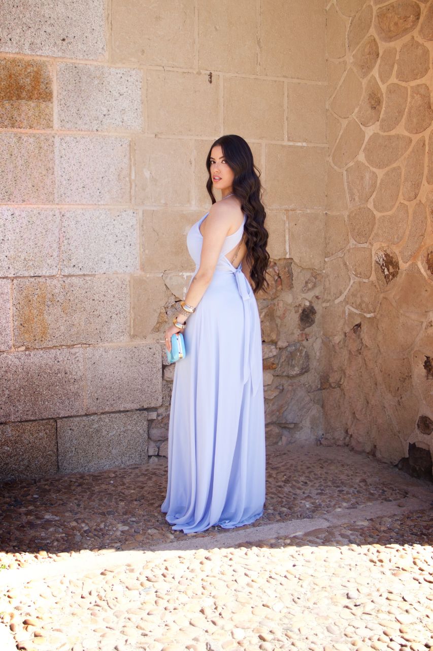 Vestido Largo Claudia Azul