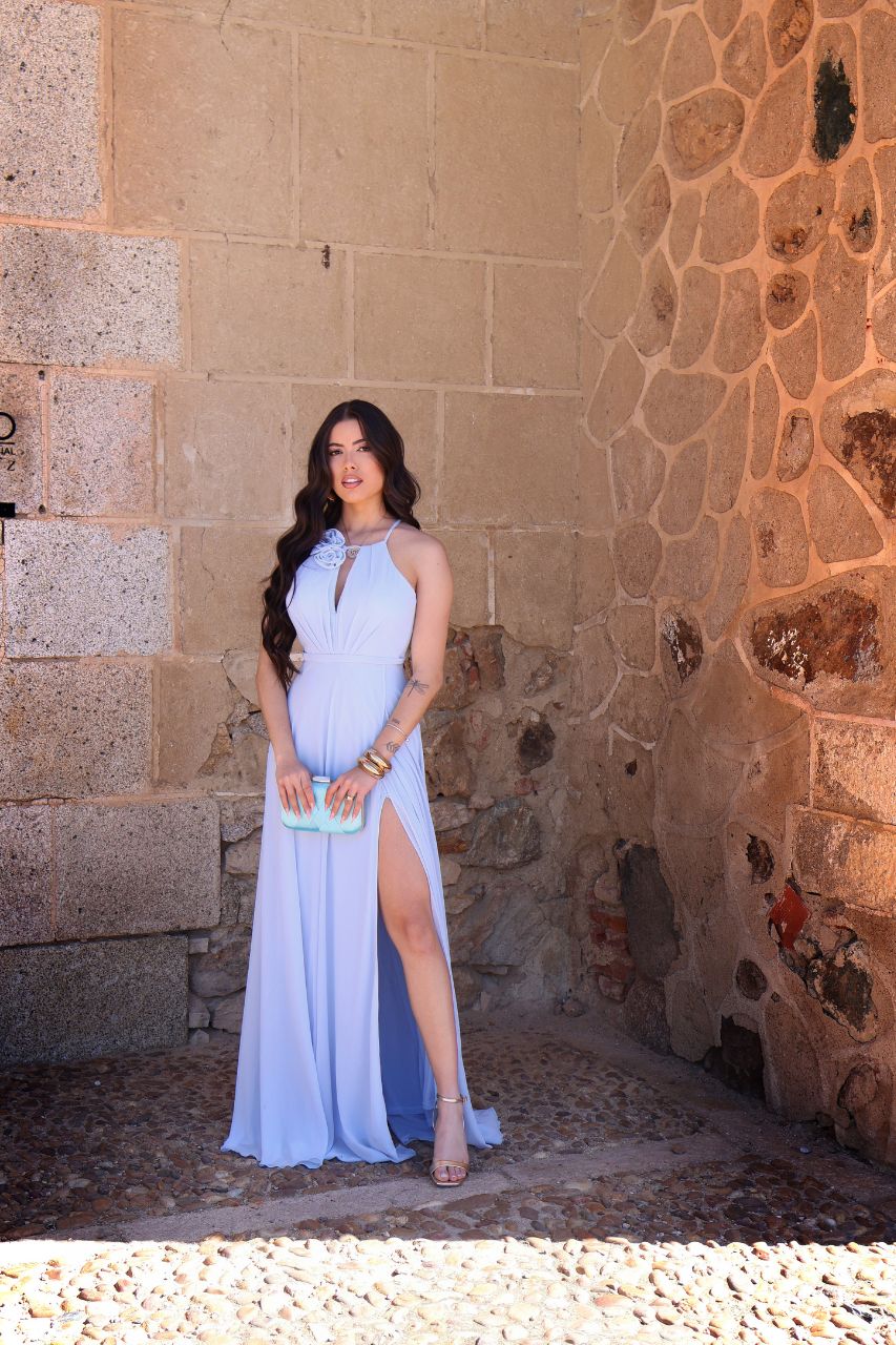 Vestido Largo Claudia Azul