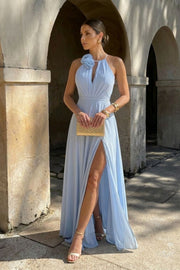 Vestido Largo Claudia Azul