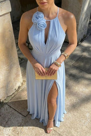 Vestido Largo Claudia Azul