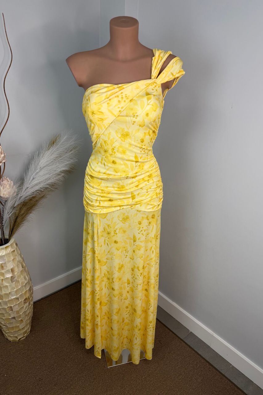 Vestido Largo Mel estampado amarillo
