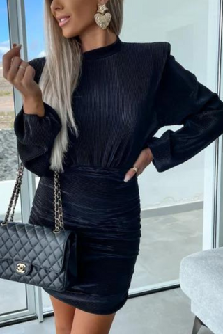 Image of Vestido Zulima Negro con mangas largas