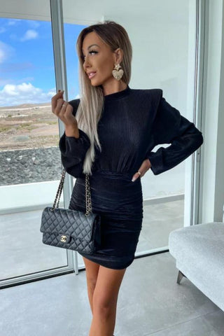 Image of Vestido Zulima Negro con mangas largas