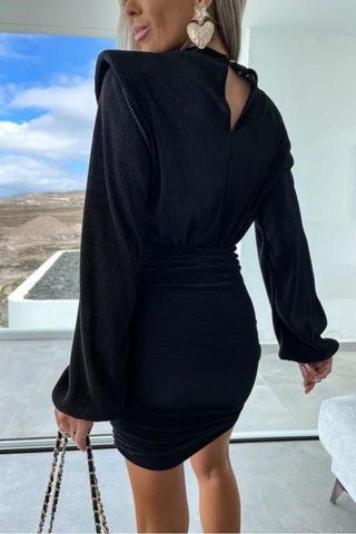 Image of Vestido Zulima Negro con mangas largas