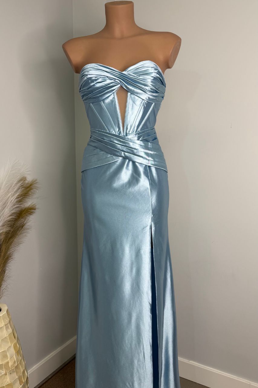 Alina Vestido Largo Azul Claro