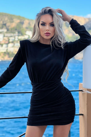 Image of Vestido Zulima Negro con mangas largas