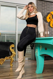 Pantalón Graciela Negro con detalle de cremallera