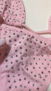 Bikini Leticia Rosa con detalle de pedrería