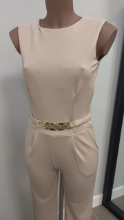 Keila Mono Largo Beige con detalle de hebilla dorada