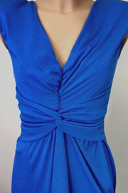 Vestido Largo Lisbela Azul con escote
