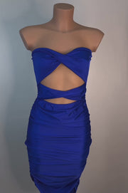 Samara Vestido Azul royal Midi Palabra de Honor