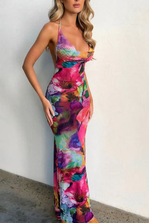 Vestido Carmen Estampado con tirantes y escote