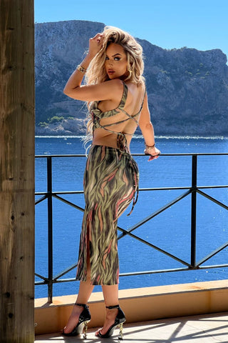 Image of Vestido Mary Estampado con escote