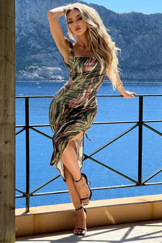 Image of Vestido Mary Estampado con escote