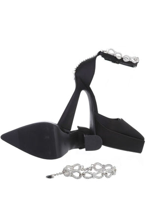 Zapatos Alegría Negro de tacón con detalles de cadena con pedrería